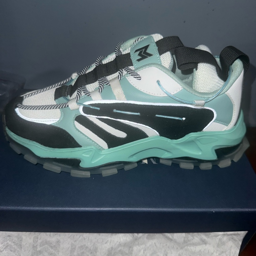 Men's Athletic Sneakers in Mint Green and Black
